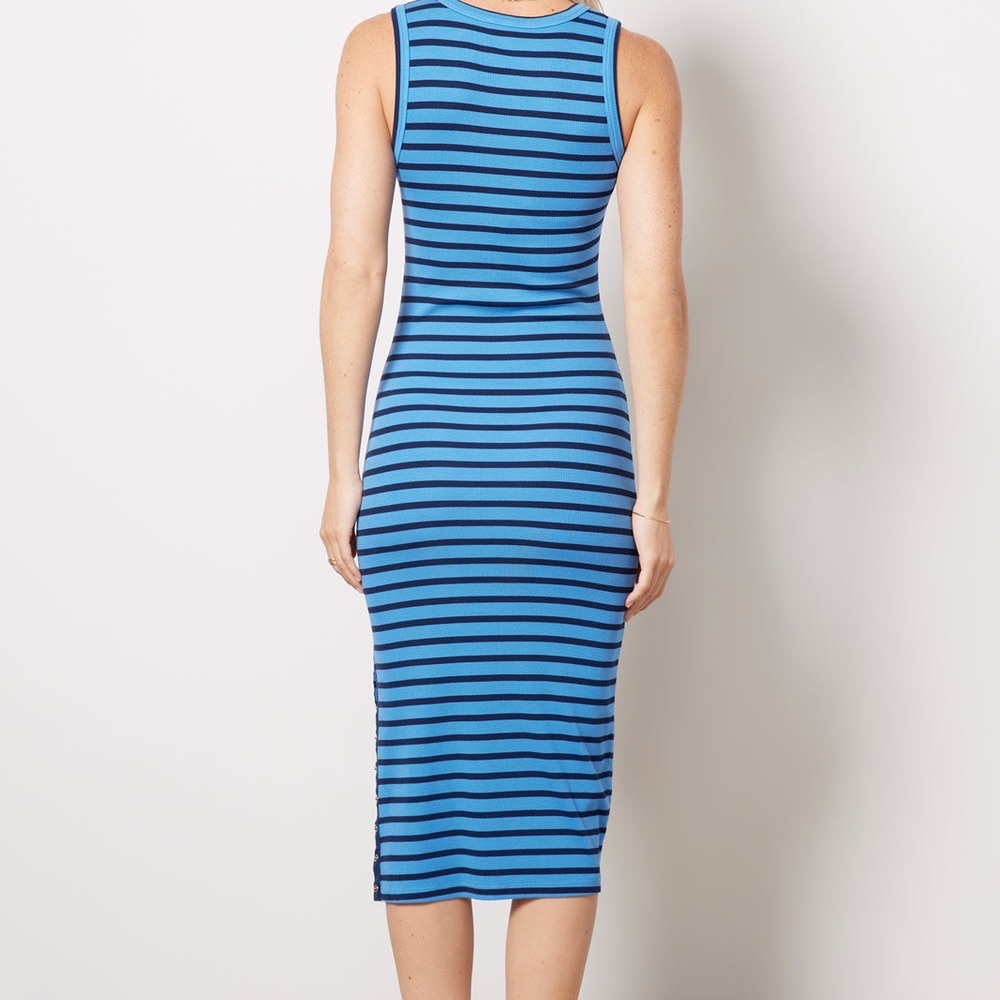 Sundry Ribbed Striped Snap Dress - Picture 4 of 9